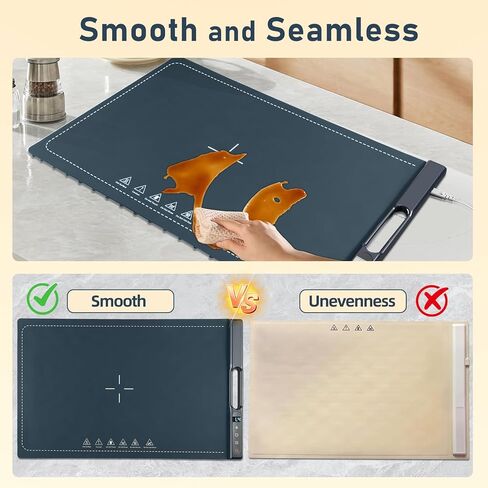 Food Warming Tray,10-Second Fast Heating,7 Temperature Settings with Timer & Overheat Protection.Warming Trays for buffets Party & Daily Use, Flexible Storage,Keeps Food Warmers and Fresh (Dark Blue) in Saudi Arabia