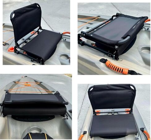 Kayak Paddleboard Canoe Seat Replacement Universal Upgrade Kit - Elevated Foldable Seat with Back Support with Cushioned Base - Seat and All Mounting Hardware in Saudi Arabia
