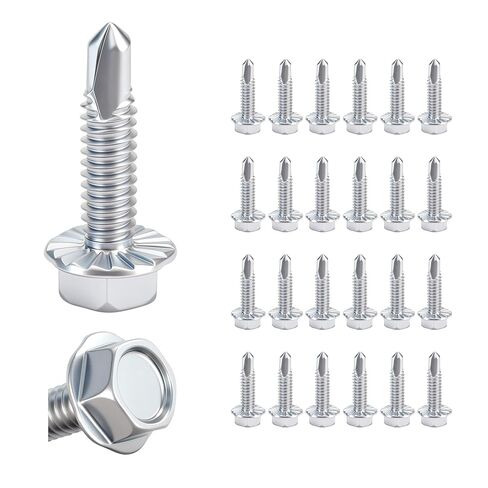 Garage Door Track Bolts & Flange Nuts, 1/4" x 5/8", Grade 8.8 Heat Treated Steel, Zinc Plated Flat Head Carriage Bolt for Vertical/Curved Rails & Extension Ladders (25 Sets) in Saudi Arabia