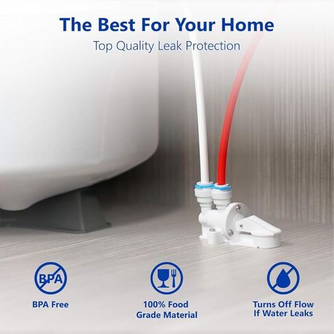 Max Water Leak Detector Automatic Shut-Off Valve – Stop Water Supply When Water Leaks for RO (Reverse Osmosis) and Under Sink Water Filtration System (Leak Detector Shut Off Valve 20 MM Pad) in Saudi Arabia