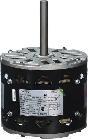 Rheem - Rudd Motor (51-228733-01) 1/2 hp 1075 RPM 115V Century # ORM1056 in Saudi Arabia