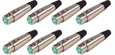 (8 عبوات) موصل نهاية كابل ميكروفون XLR أنثى 3-Pin XLR من Switchcraft A3F بلمسة نهائية من النيكل in Kuwait