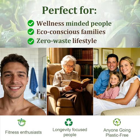 Premium Boar Bristle Bamboo Toothbrush (4 Pack) | 100% Plastic & Nylon Free | Gentle Deep Clean | Compostable Eco Friendly Zero Waste in Saudi Arabia