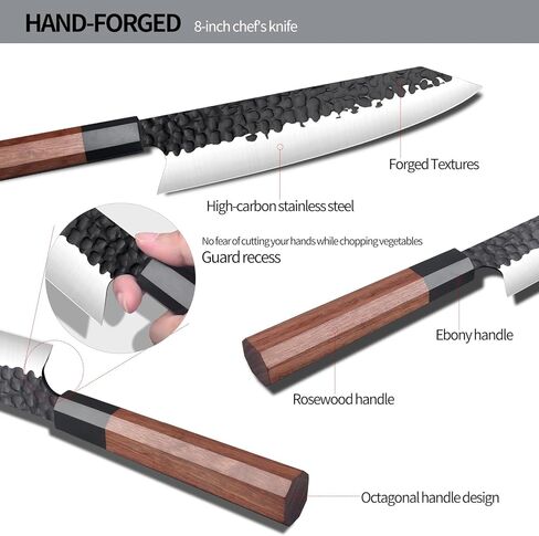 8 Inch Japanese Knife，Professional chef Knife，Hand Forged High Carbon Steel Knife for Cooking，Chopping.Sharp Durable Kitchen Knife for Home，Gifts for Women,Kitchen Gifts in Saudi Arabia