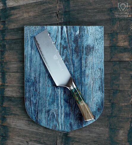 Dalstrong Valhalla 7" Nakiri Knife — Japanese Vegetable Cleaver, 9CR18MOV HC Steel (8–12° Edge), Unique Wood + Resin Handle — For Precision Veg Prep, Asian Cooking & Stir-Fry in Saudi Arabia