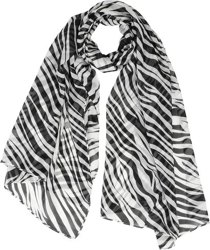 Multi-Usage Lightweight Chiffon Scarfs - Women's Fashion Animal Print Scarf Zebra Stripe Scarves in Saudi Arabia