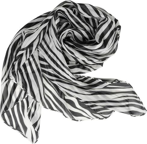 Multi-Usage Lightweight Chiffon Scarfs - Women's Fashion Animal Print Scarf Zebra Stripe Scarves in Saudi Arabia