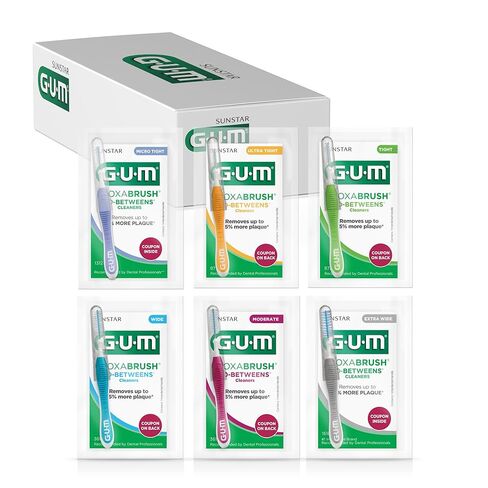GUM Proxabrush Go-Betweens, Variety Pack, Interdental Brushes, Soft Bristled Dental Picks, Professional Sample, 36 Count (6 of Each Size) in Saudi Arabia