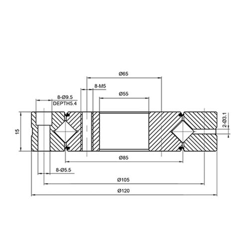 1 قطعة RU85 UUCC0 P5 55X120X15 مللي متر XRU5515 الدقة عبرت أسطواني in Kuwait