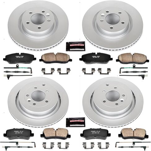 PowerStop Front and Rear Brake Kit For Land Rover LR3 2005-09 - Disc Rotors & Ceramic Brake Pads Replacement, KOE4059 in Saudi Arabia