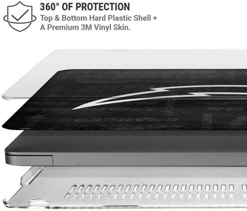 Skinit Case + Skin Compatible with MacBook Pro 16in (2021) - Officially Licensed NFL Los Angeles Chargers Black & White Design in Saudi Arabia