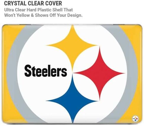 حافظة Skinit + غلاف متوافق مع جهاز MacBook Pro 16in (2021) - تصميم شعار كبير مرخص رسميًا من NFL Pittsburgh Steelers in Saudi Arabia