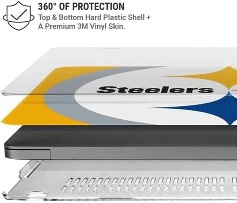 حافظة Skinit + غلاف متوافق مع جهاز MacBook Pro 16in (2021) - تصميم شعار كبير مرخص رسميًا من NFL Pittsburgh Steelers in Saudi Arabia