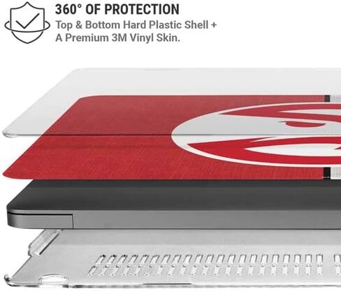 حافظة Skinit + غلاف متوافق مع جهاز MacBook Pro 16in (2021) - تصميم قماشي مرخص رسميًا من NBA Atlanta Hawks in Saudi Arabia