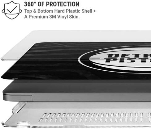 حافظة Skinit + غلاف متوافق مع جهاز MacBook Pro 16in (2021) - تصميم مطبوع على شكل حيوان أسود مرخص رسميًا من NBA Detroit Pistons in Saudi Arabia