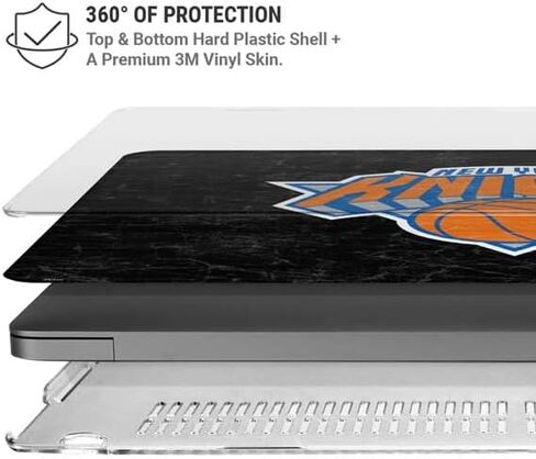 حافظة Skinit + غلاف متوافق مع جهاز MacBook Pro 16in (2021) - تصميم شعار ثانوي أسود مرخص رسميًا من NBA New York Knicks in Saudi Arabia