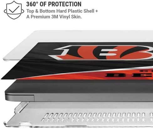 حافظة Skinit + غلاف متوافق مع جهاز MacBook Pro 16in (2021) - تصميم مرخص رسميًا من NFL Cincinnati Bengals in Saudi Arabia