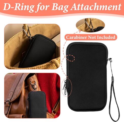 1 Pc Tampon Bag, Tampon Holder for Purse, Portable Tampon Pouch with Strap, Neoprene Travel Friendly Discreet Period Bag for Feminine Products, Waterproof Pad Bag, Black (Bag Only) in Saudi Arabia