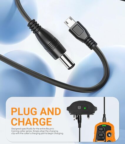 3 عبوات 2 في 1 USB A كابل شحن لطوق الصدمات للكلاب Bousnic، سلك شاحن مزدوج المنفذ Micro & DC بطول 3.3 قدم لطوق الصدمات Bousnic للكلاب in Kuwait