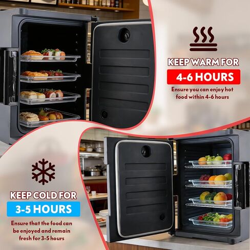 صندوق ساخن معزول 95QT للطعام، تصميم قابل للتكديس لتسخين الطعام التجاري، يحمل 6 مقالي، يحتفظ بالحرارة لمدة 6 ساعات لتقديم الطعام والبوفيه والحفلات والخارجية in Kuwait
