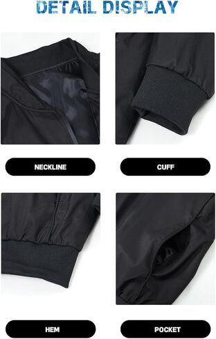 Men's Baseball Jacket, Casual Sporty Streetwear Windbreaker, Machine Washable Urban Outwear Black in Saudi Arabia