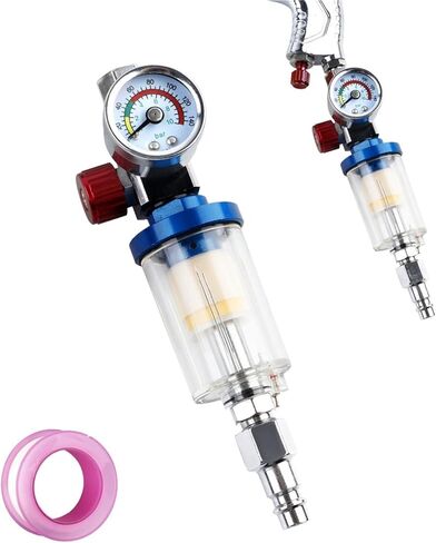 1/4" Air Pressure Regulator for Spray Pneumatic Air Filter Auto Parts Inline oil Water Trap Filter Separator with EU Adapter in Saudi Arabia