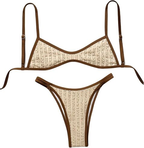 SHENHE Women's Thong Bikini Set Scoop Neck Color Block Swimsuits 2 Piece Bathing Suits in Saudi Arabia
