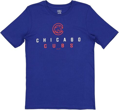 Outerstuff MLB Chicago Cubs Boys Youth Royal Blue Low Slider Short Sleeve T-Shirt (4-20) in Saudi Arabia