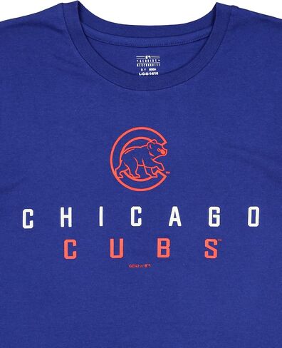 Outerstuff MLB Chicago Cubs Boys Youth Royal Blue Low Slider Short Sleeve T-Shirt (4-20) in Saudi Arabia