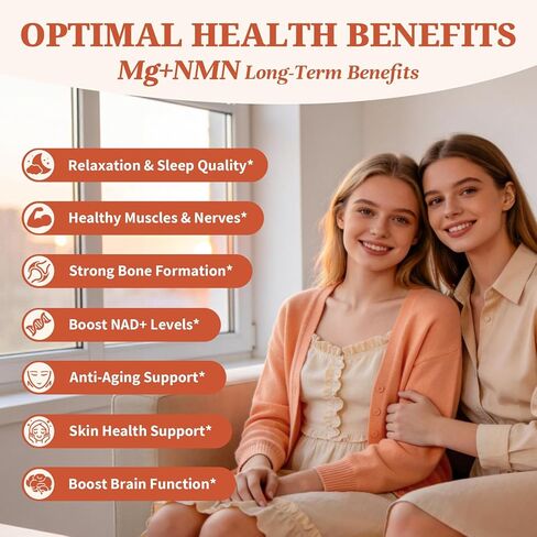 Totaria Magnesium Complex with NMN Supplement, NAD Supplements for Women Sleep & Relax, Boost NAD Levels, Cellular Energy & Anti-Aging, NMN NAD Resveratrol Supplement with PQQ, Non-GMO in Saudi Arabia