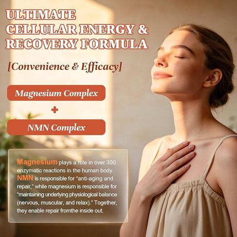 Totaria Magnesium Complex with NMN Supplement, NAD Supplements for Women Sleep & Relax, Boost NAD Levels, Cellular Energy & Anti-Aging, NMN NAD Resveratrol Supplement with PQQ, Non-GMO in Saudi Arabia