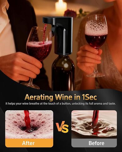 Mothers Day Gift Essential,5-in-1 Electric Wine Decanter & Smart Liquor Dispenser,Automatic Aerator&Pourer with 1-999ml Precision Dosing | Gift for Mom,Women,Dad,Wine&Whiskey Lovers,Birthday (Black) in Saudi Arabia