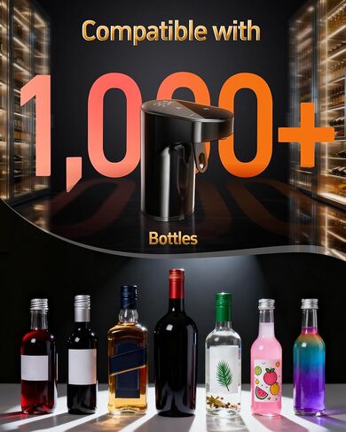 Mothers Day Gift Essential,5-in-1 Electric Wine Decanter & Smart Liquor Dispenser,Automatic Aerator&Pourer with 1-999ml Precision Dosing | Gift for Mom,Women,Dad,Wine&Whiskey Lovers,Birthday (Black) in Saudi Arabia