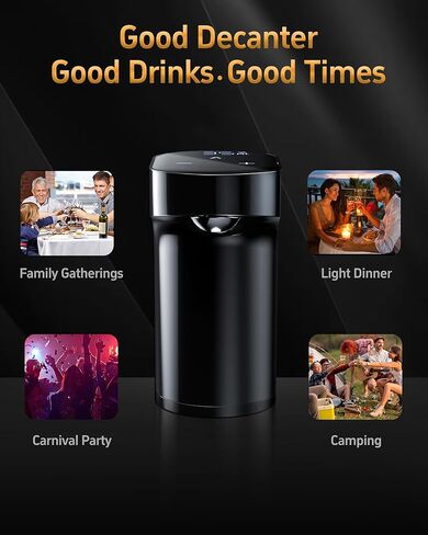 Mothers Day Gift Essential,5-in-1 Electric Wine Decanter & Smart Liquor Dispenser,Automatic Aerator&Pourer with 1-999ml Precision Dosing | Gift for Mom,Women,Dad,Wine&Whiskey Lovers,Birthday (Black) in Saudi Arabia