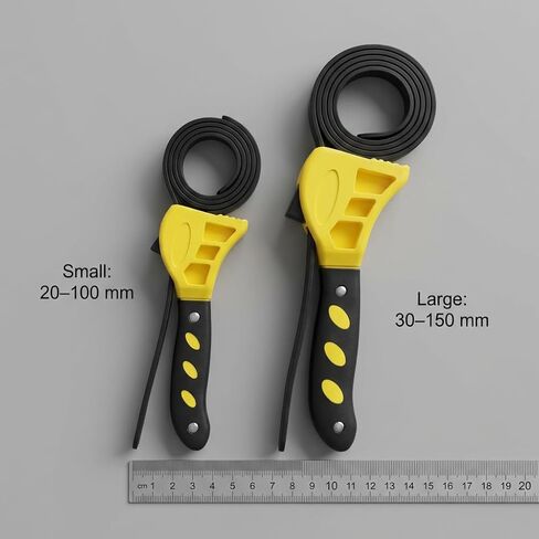 QWORK Adjustable Rubber Strap Wrench Set 24" & 19.7" – Multi-Purpose Grip Tool for Jar, Filter & Pipe Tasks in Saudi Arabia