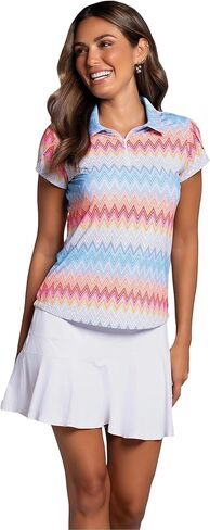 BKUL Athleisure Wear Sun Protective UPF 50+ Icefil Cooling-Susan Print Tulip Sleeve Polo in Saudi Arabia