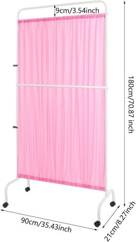 Medical Privacy Screen, 35.4" Wx70.9 H Movable Room Divider with Lockable Casters Freestanding Foldable Rolling Temporary Wall Partition for Clinic Office Beauty Salon Hospitals (Pink) in Saudi Arabia