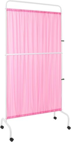 Medical Privacy Screen, 35.4" Wx70.9 H Movable Room Divider with Lockable Casters Freestanding Foldable Rolling Temporary Wall Partition for Clinic Office Beauty Salon Hospitals (Pink) in Saudi Arabia