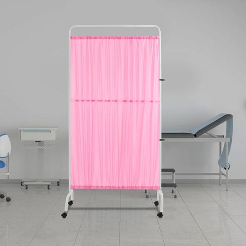 Medical Privacy Screen, 35.4" Wx70.9 H Movable Room Divider with Lockable Casters Freestanding Foldable Rolling Temporary Wall Partition for Clinic Office Beauty Salon Hospitals (Pink) in Saudi Arabia
