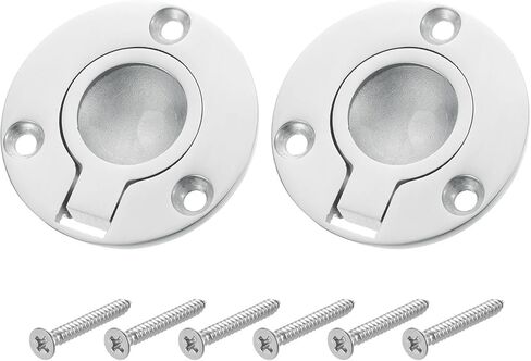 #US 2Pcs Flush Ring Pull Handle 50 Mm 316 Stainless Steel Round Recessed Door Pull in Saudi Arabia