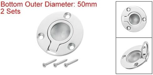 #US 2Pcs Flush Ring Pull Handle 50 Mm 316 Stainless Steel Round Recessed Door Pull in Saudi Arabia