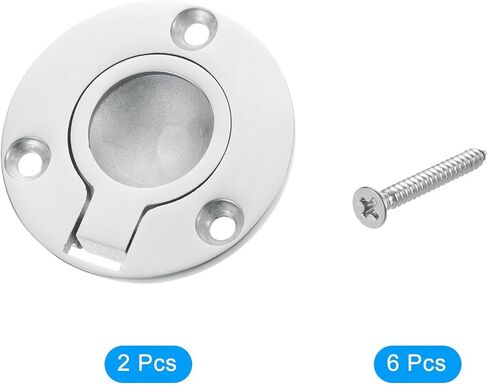 #US 2Pcs Flush Ring Pull Handle 50 Mm 316 Stainless Steel Round Recessed Door Pull in Saudi Arabia
