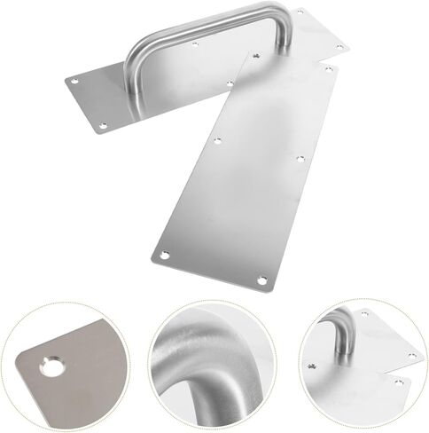 Holibanna Commercial Door Handle Pull Push Plate Handle for Fire Doors Durable Door Accessory with Wide Base for Stability Suitable for Interior and Exterior Use in Saudi Arabia