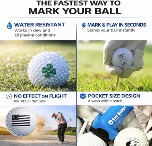 Ball Badge Golf Ball Stamp – Personalized Initial Letter [A–Z] | Self-Inking Monogram Golf Ball Marker | Reusable Marking Tool to Identify & Customize Your Golf Balls in Saudi Arabia