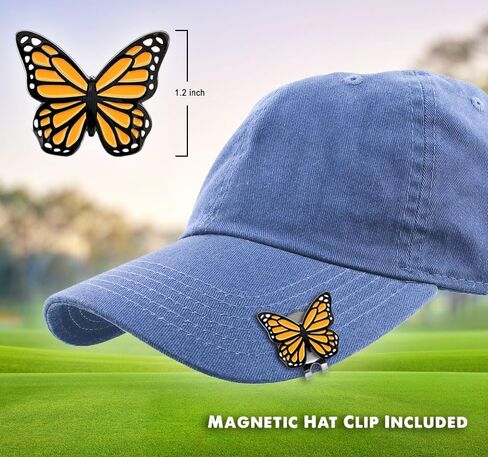 Pinsanity Monarch Butterfly Golf Ball Marker with Hat Clip – Novelty Golfing Accessory & Gift for Golfers in Saudi Arabia