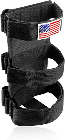 Fire Extinguisher Holder, Adjustable Roll Bar Extinguisher Fixed Belt with USA Flag Pattern, Fire Extinguisher Strap Mount Holder for Wrangler JK JKU TJ CJ Gladiator (Black) in Saudi Arabia