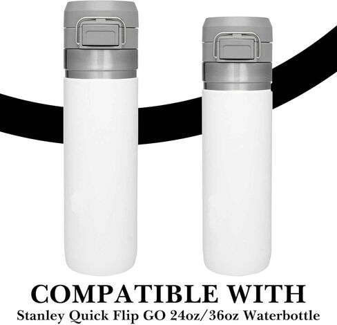 Linkidea 6 Pack Water Bottle Gasket Replacement Compatible with Stanley Quick FILP GO 24oz/36oz Waterbottle, Silicone O Ring Leak Proof Rubber Seal with Tweezer for Bottle Lid, Black in Saudi Arabia