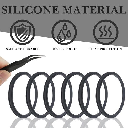 Linkidea 6 Pack Water Bottle Gasket Replacement Compatible with Stanley Quick FILP GO 24oz/36oz Waterbottle, Silicone O Ring Leak Proof Rubber Seal with Tweezer for Bottle Lid, Black in Saudi Arabia