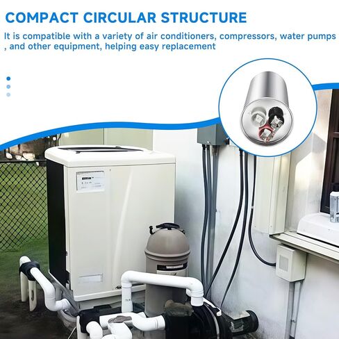 for 473731Z Heat Pump Capacitor Replacement Compatible with Pentair UltraTemp Pool and Spa Heat Pumps 80+7.5 uF 440V AC 50/60Hz Start/Run Motor Capacitor for Fan and Compressor Applications in Saudi Arabia