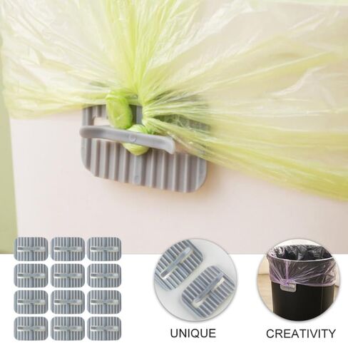 Zerodeko 16Pcs Garbage Bag Fixing Clamps Non-Slip Self-Adhesive Trash can Clips for Household Waste Receptacles Secure Garbage Bag Retainers in Saudi Arabia